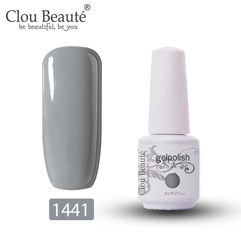 1441 Clou Beaute Гель-лак 8 мл Полупостоянный УФ светодиодный лак для ногтей замачиваемый Белый Гель-лак для ногтей базовое верхнее покрытие дизайн ногтей - Цвет: 1441