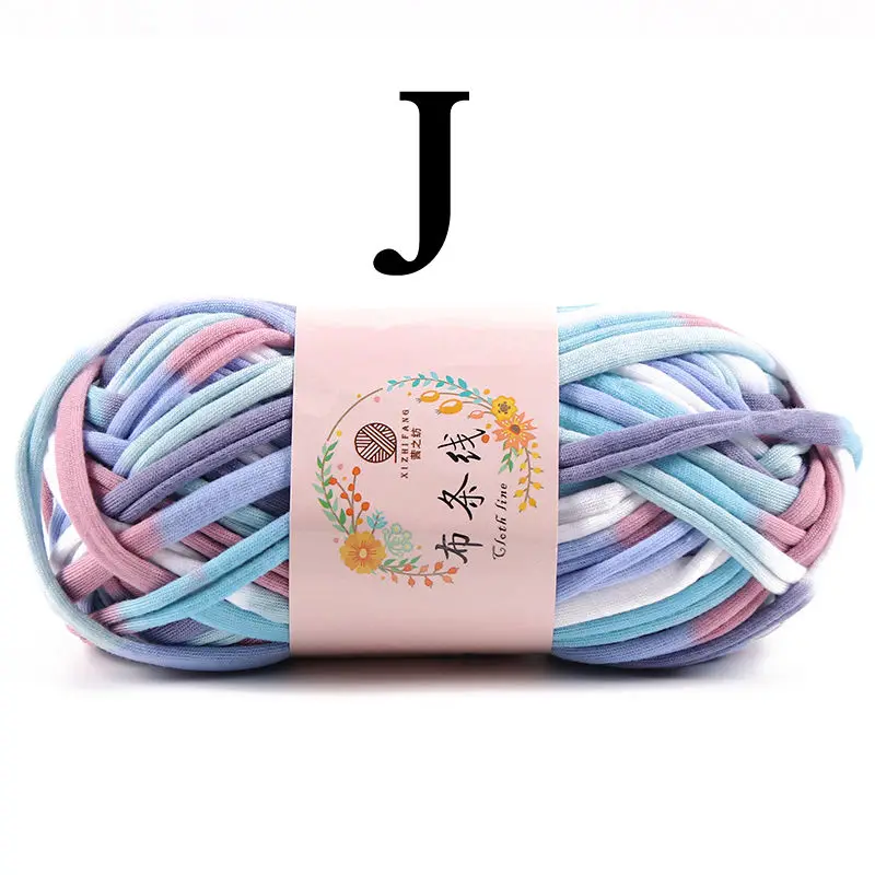 J 100 г, для дома, красочные, сделай сам, вязаная крючком ткань, ковры, пряжа, хлопок, шерсть, вязание, пункт, ручная вязка, толстая вязаная корзина, одеяло - Цвет: J