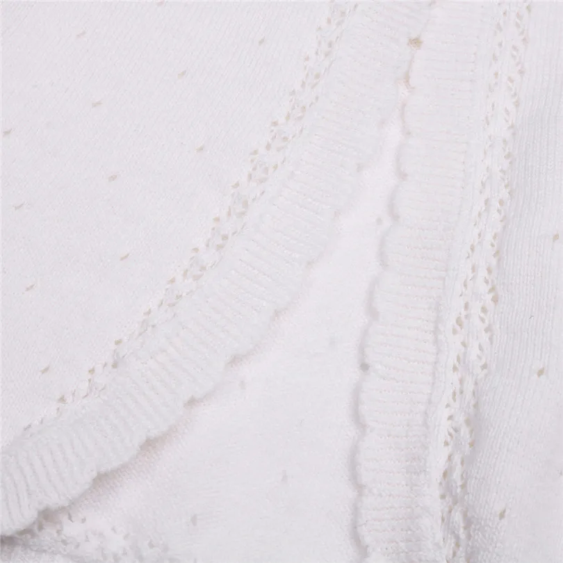 White Kids Girls Lace Flower One Button Closure Knit Bolero Shrug Short Cardigan Sweater Adorable Girl's Shrug| |