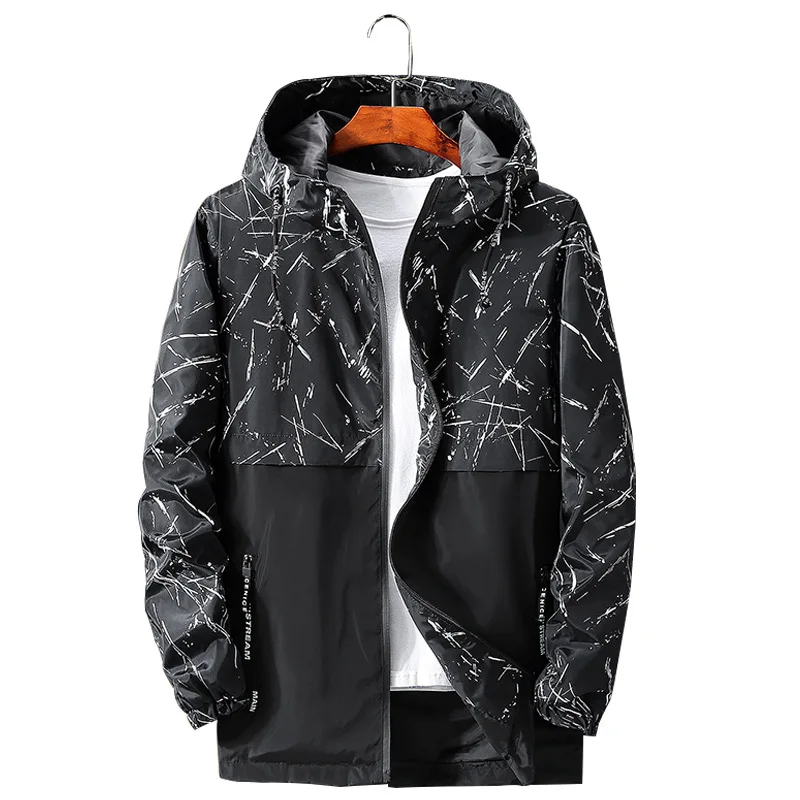Черный Minwlj бренд размера плюс 4XL 5XL 6XL 7XL 8XL 9XL 10XL может 150 кг Для мужчин куртка с капюшоном и воротником 100 - Цвет: Черный