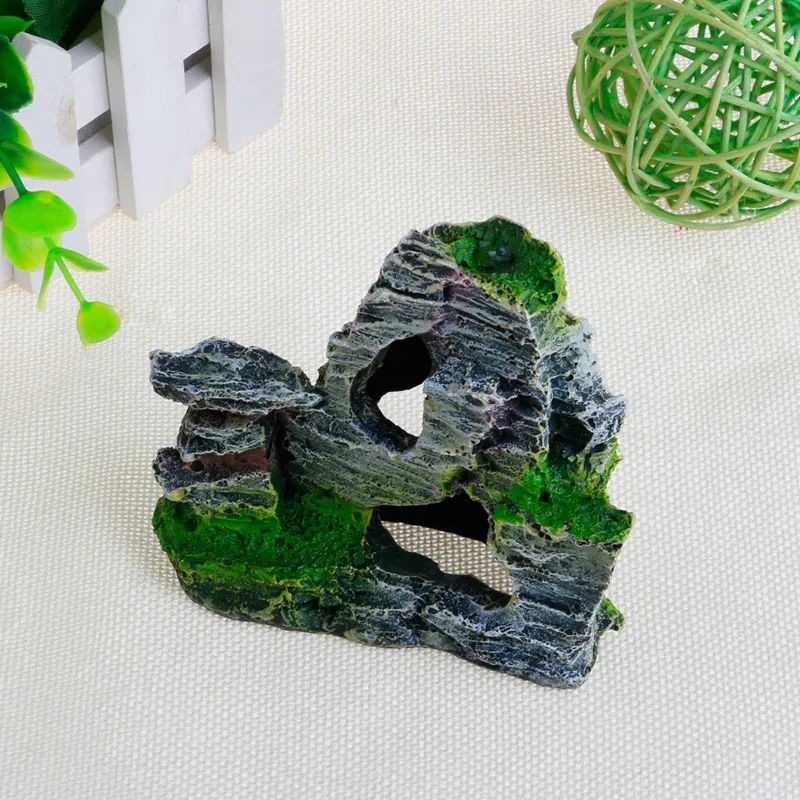 Аквариум с видом на горы каменная пещера дерево мост аквариум украшение Rockery