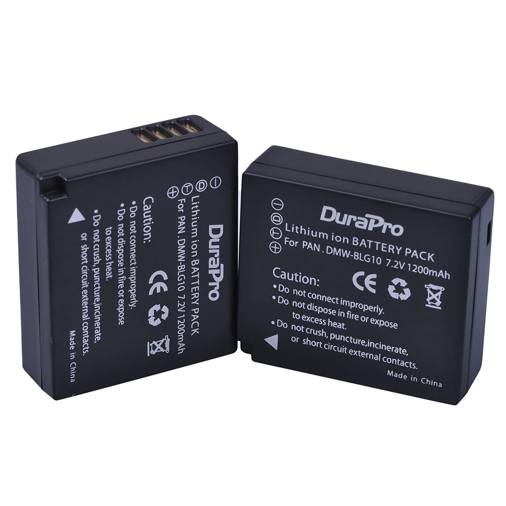 Аккумулятор для камеры DuraPro BLG10 2 шт. Panasonic LUMIX GF5 GF6 GX7 LX100 GX80 GX85 D Lux (тип 109)|lx100 battery|gx7