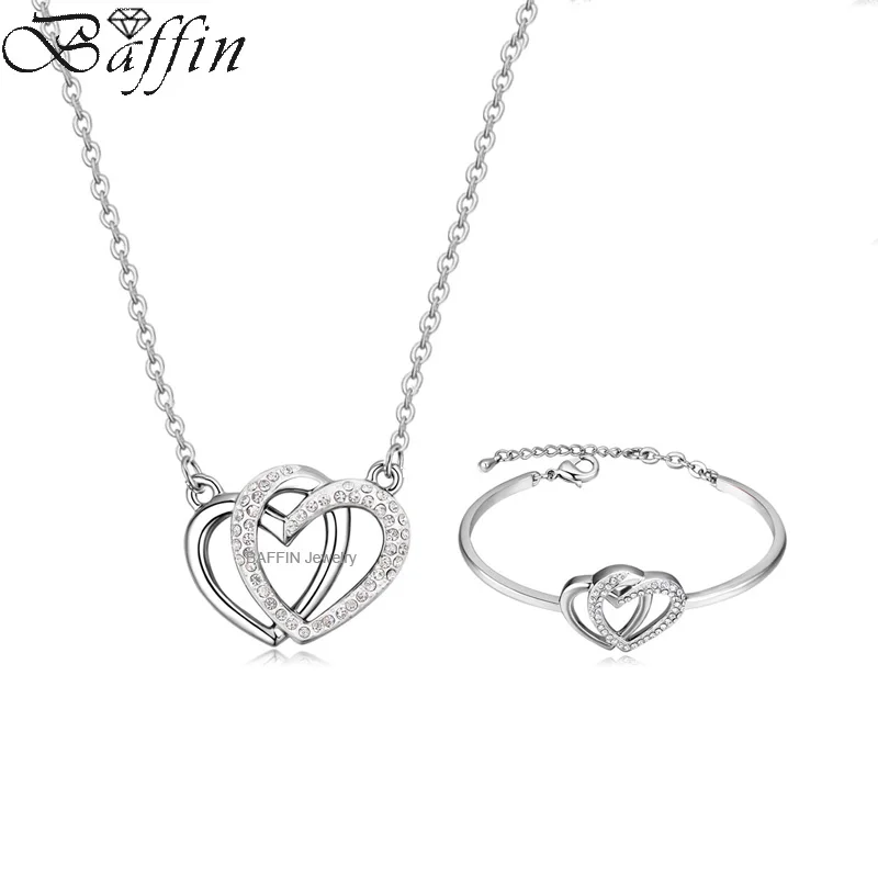 2018 Новые Ювелирные наборы с австрийскими кристаллами от Swarovski сердце кулон