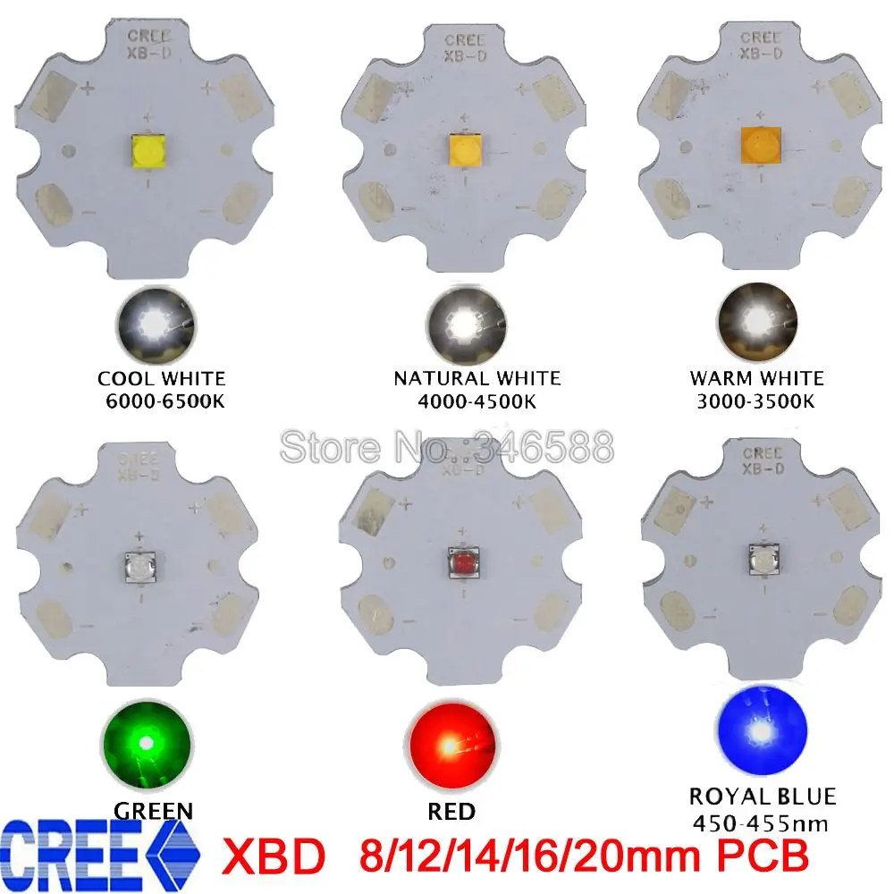10x Cree XLamp XB D XBD Q5 теплый холодный нейтральный белый красный королевский синий