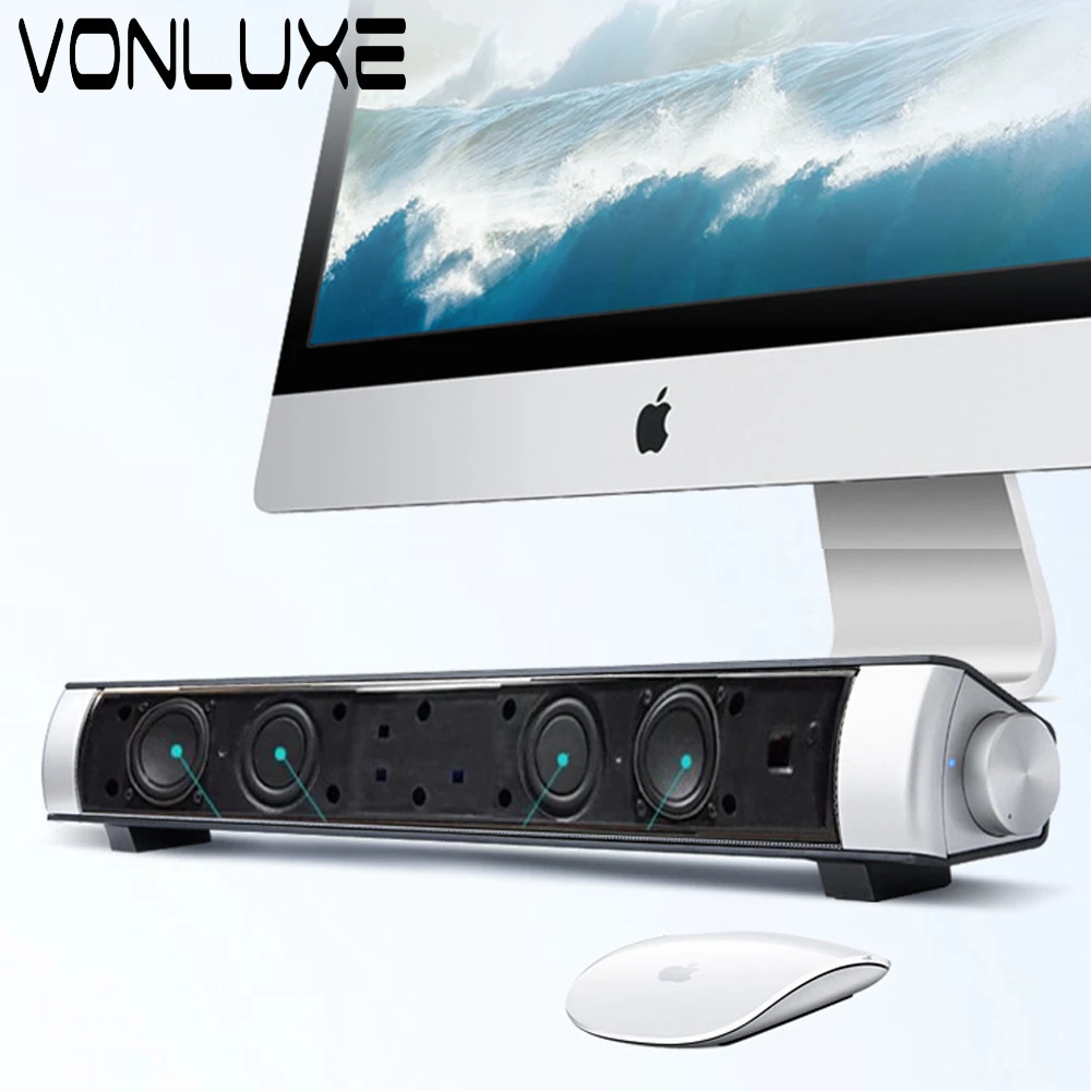 Настоящие Фотографии большой Мощность Mini USB Bluetooth Soundbar звуковые Саундбар LP 08 Sound Bar