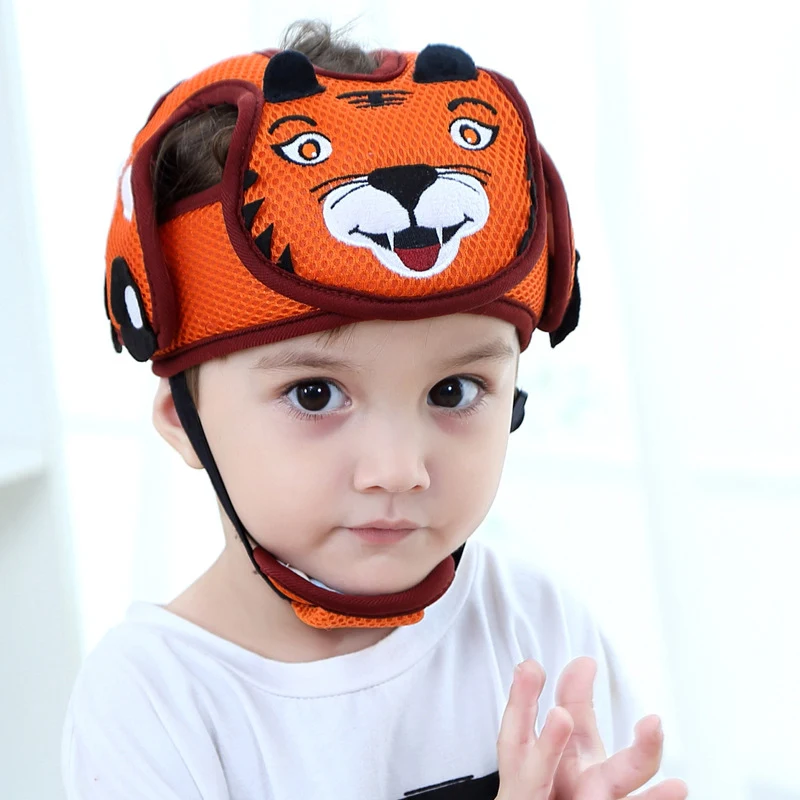 orange tiger(mesh) Детская шапка, защитный шлем для малышей, детская шапка для прогулок на лето и весну, детские защитные шапки для маленьких мальчиков и девочек - Цвет: orange tiger(mesh)