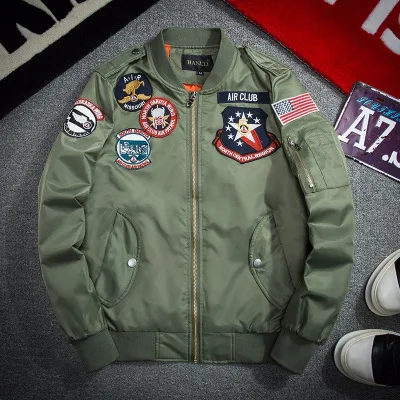Jaqueta Masculina Men's Bomber Jacket and Coats Vintage Air Force Hip Hop Kanye West 2018 Autumn Windbreaker Streetwear D11 | Мужская
