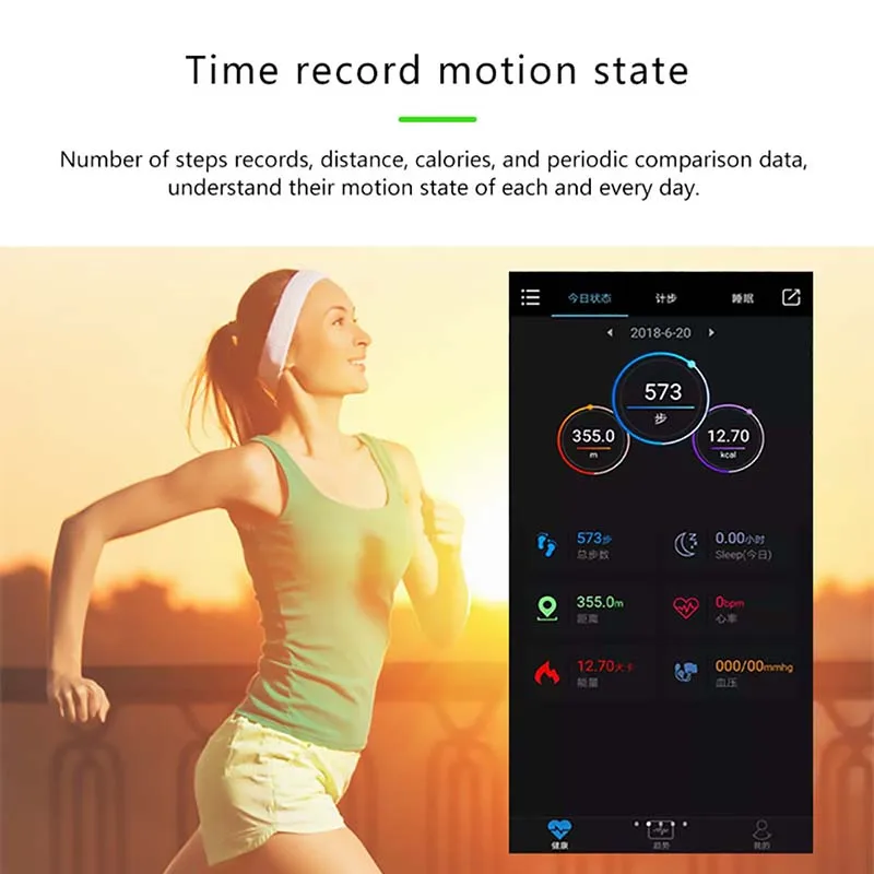 

2019 Newest Women Sport Smart Bracelet Heart Rate Blood Pressure Monitor High Brightness Colorful Screen Support Dropshipping