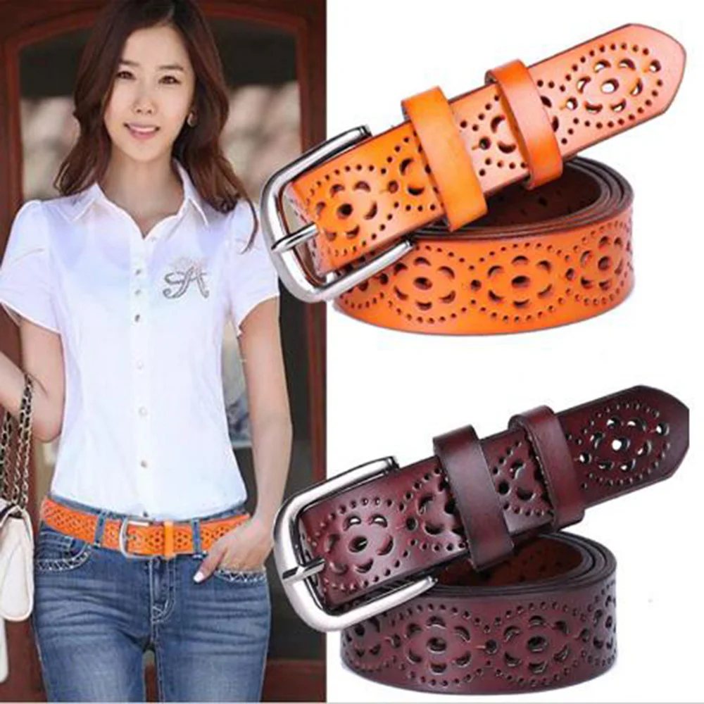 Пояс из натуральной кожи Женский широкий пояс без сверления роскошный для