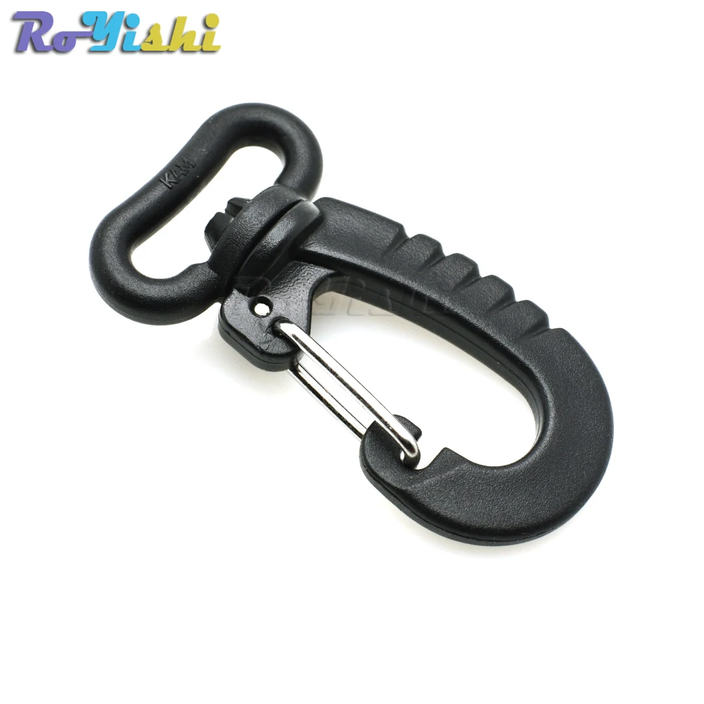 Gancho giratorio de pl&aacute;stico para llavero, hebilla de mochila, correa de cintur&oacute;n, color negro, 1000 unids/paquete, 3/4"-0