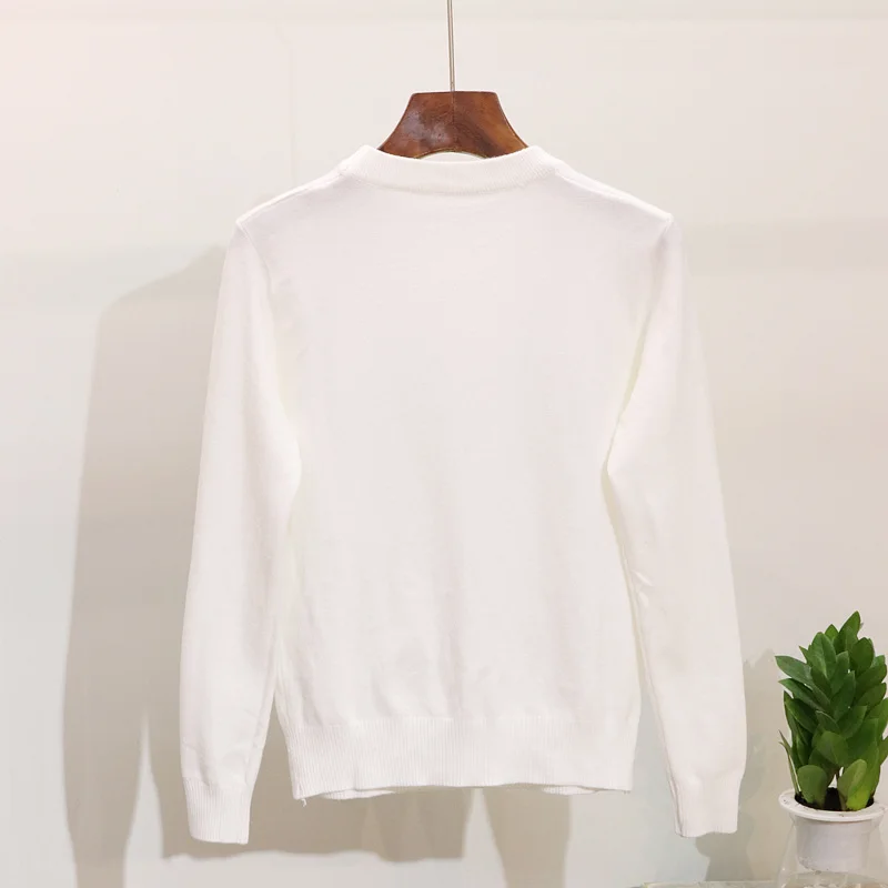 Женский трикотажный свитер Cakucool Осенний облегающий с длинным рукавом и принтом в