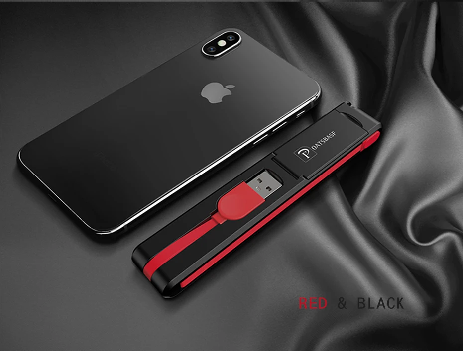 Oatsbasf 3 в 1 Micro usb type C 8-контактный usb-кабель для iPhone X 8 7 6 Креативный дизайн скрытый usb-кабель для Xiaomi huawei