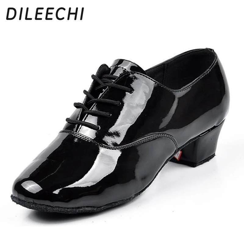 DILEECHI мужские туфли для латиноамериканских танцев черные из искусственной кожи