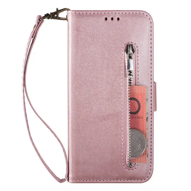 Rose gold Застежка-молния флип чехол для Coque samsung J730 чехол Galaxy J5 J7 Чехол-кошелек для samsung Galaxy J3 чехол J330 J3Pro J720 J520 - Цвет: Rose gold