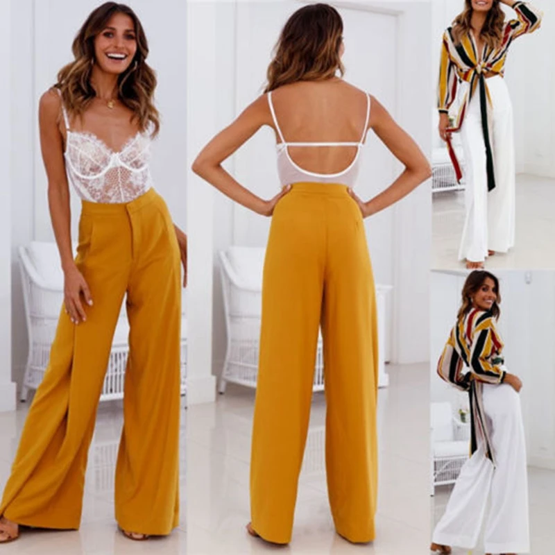 Женские офисные свободные брюки с широкими штанинами плиссированные шифоновые