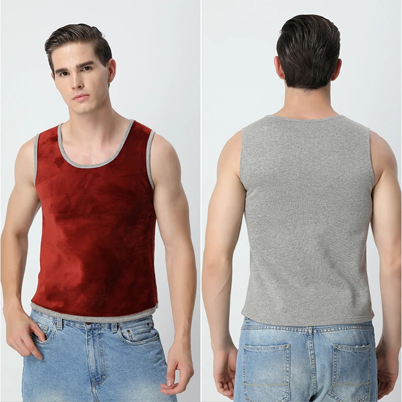 Зимняя мужская одежда майка без рукавов нижнее белье термотопы толстые теплые с