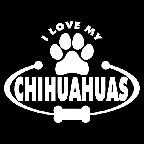 Виниловая наклейка на зеркало заднего вида с надписью I Love My Chihuahuas Paw Bone|Наклейки
