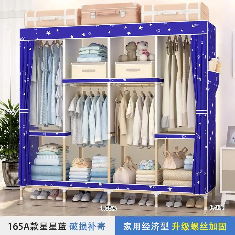 style9 Шкаф из цельного дерева в сборе, ткань Оксфорд, простой современный экономичный домашний шкаф для хранения - Цвет: style9