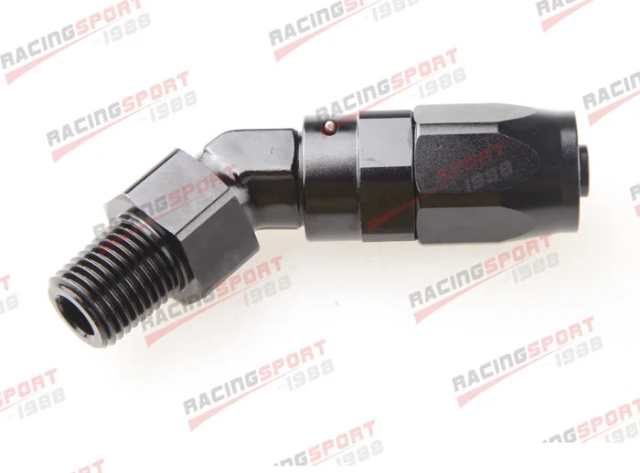 -6 AN 6AN до 3/8 &quotNPT 45 градусов Поворотный концевой фитинг шланга адаптер SHD-45D6-3/8 |