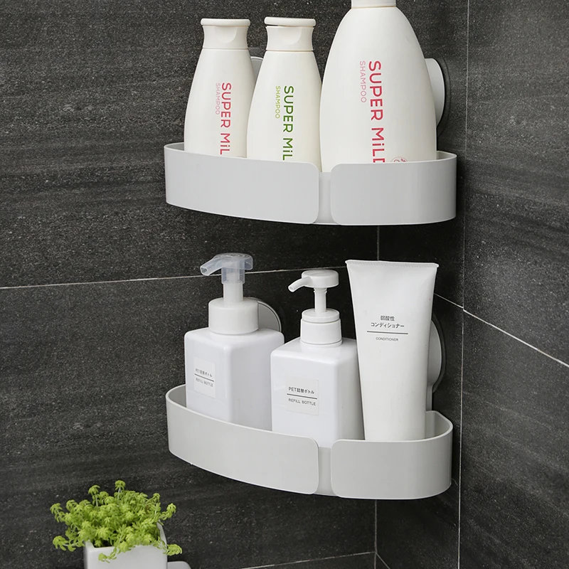 Треугольная полка для ванной комнаты настенная коробка хранения без присоса тип