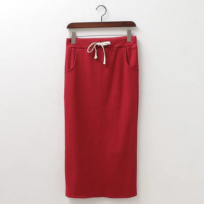 

Sexy Elastic High Waist Bodycon Mid Skirt Women Summer Clothes Cotton Slim Mid Length Casual Straight Pencil Skirt 2020 B051