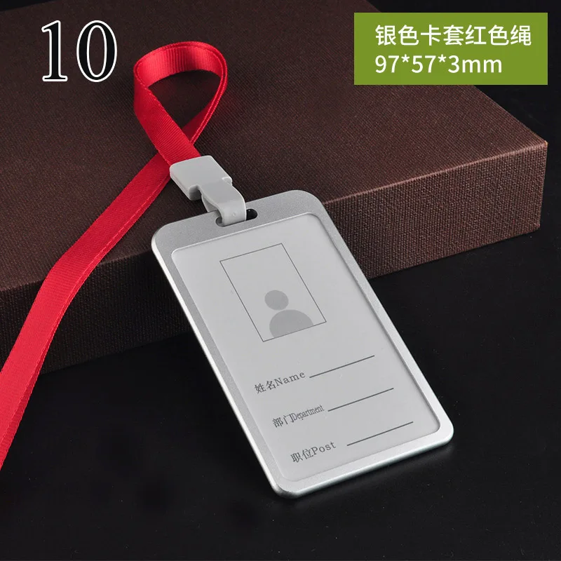 10 Простой Прозрачный держатель для удостоверения личности, новинка, металлическая Выдвижная пряжка-значок, именная бирка, держатель для карт, для подарков - Цвет: 10