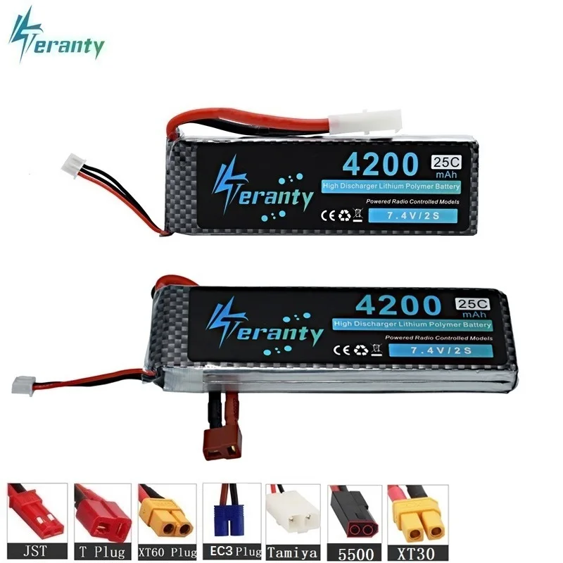 7 4 V 4200 mAh 25C 2S LiPo батарея для радиоуправляемого самолета вертолета автомобиля