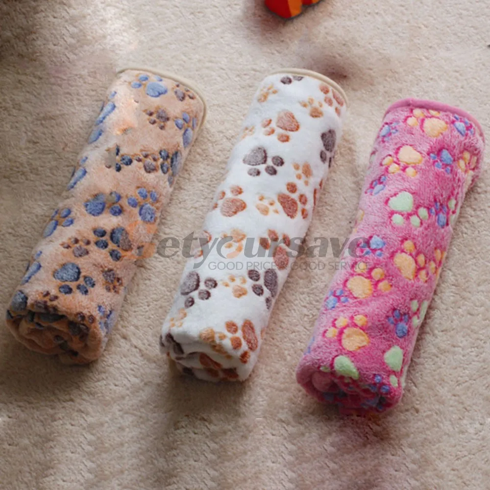 Милое маленькое теплое одеяло для питомцев с принтом лапы собаки кошки хомяков