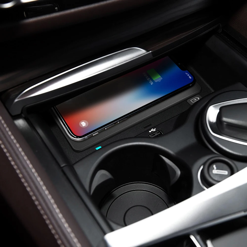 Беспроводное Автомобильное зарядное устройство Aotsr QI для BMW 5-series 2018 умный