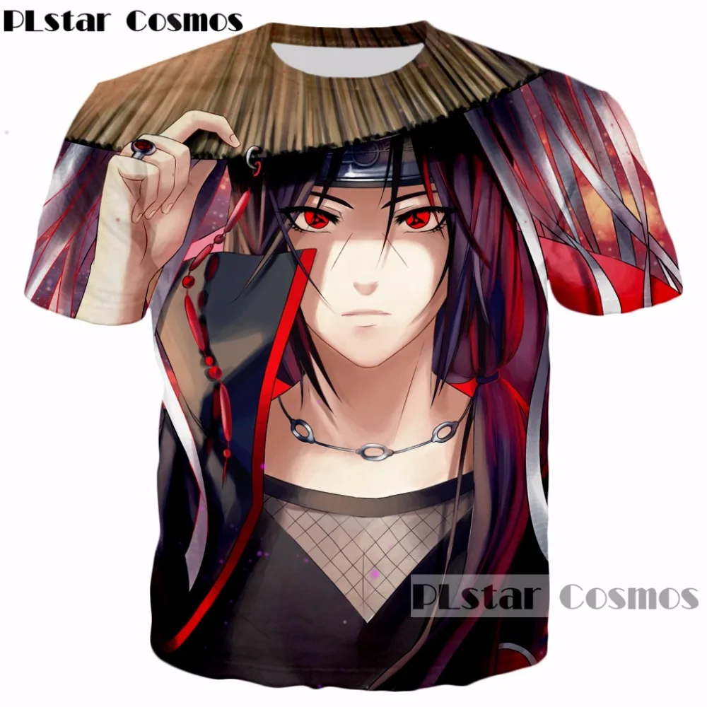 PLstar Cosmos классические винтажные футболки в стиле Харадзюку Наруто красивый Uchiha Itachi принт Мужская 3D Футболка женская аниме футболка