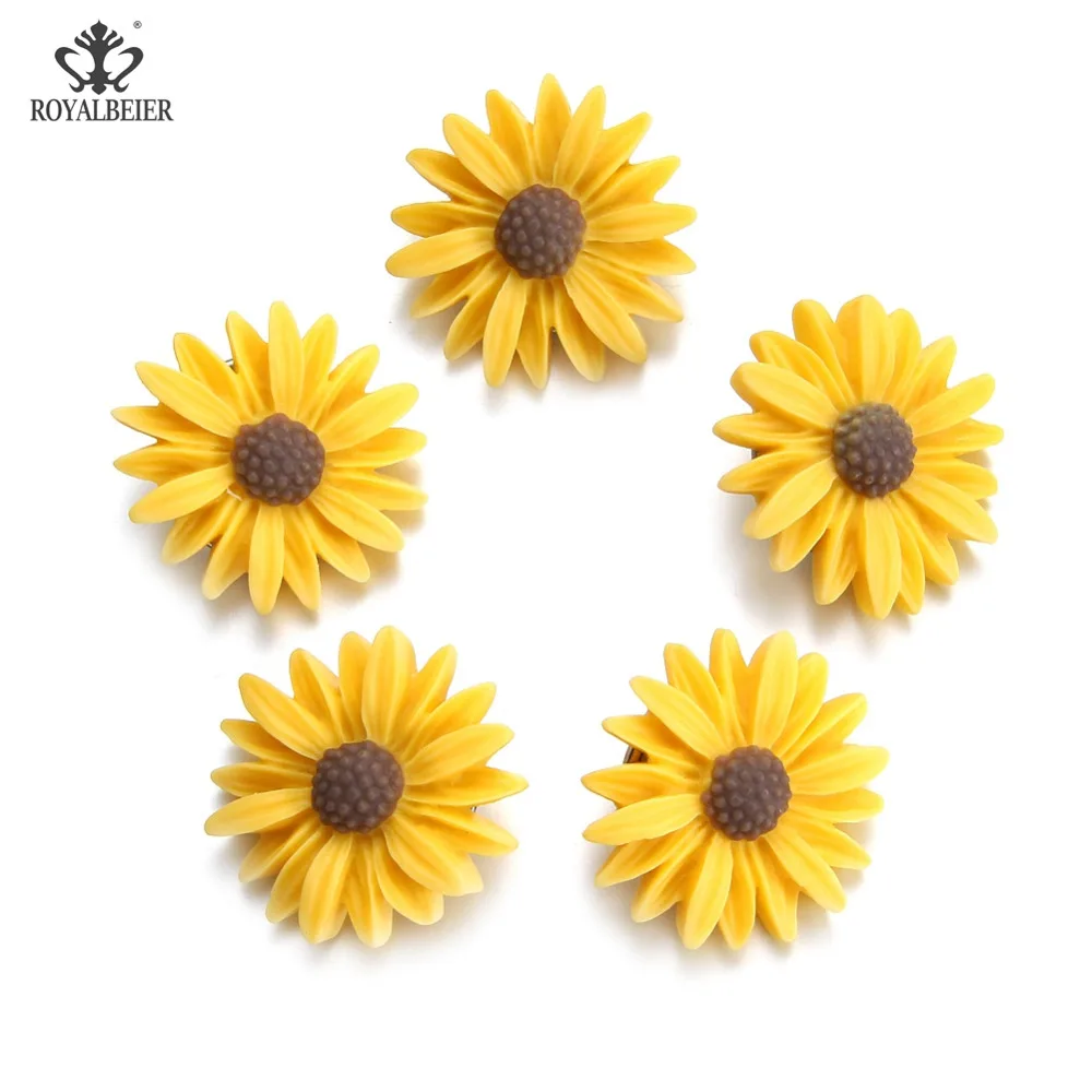 RoyalBeier 10 шт./лот Новое поступление красочные акриловые пуговицы с маргариткой подходит для рукоделия 18/20 мм застежка Браслет Цветы Застежка Ювелирные изделия KZ1177