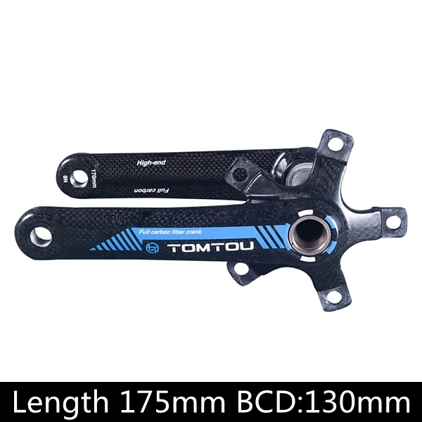 blue 175X130mm Из карбонового волокна от tomtou велосипед Адреналин Дорожный велосипед шатуны 5 коготь дорога велосипед Адреналин BCD 110/130 мм Длина 170/175 мм аксессуары для велосипедов - Цвет: blue 175X130mm
