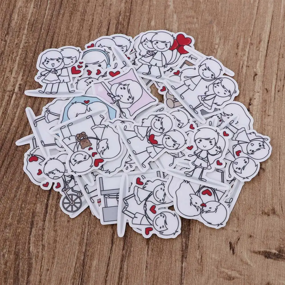 40 Pcs Couple DIY Diary Album Toy Sticker Character Express for Phone Car Label Decorative Stationery Stickers Scrapbooking | Дом и сад