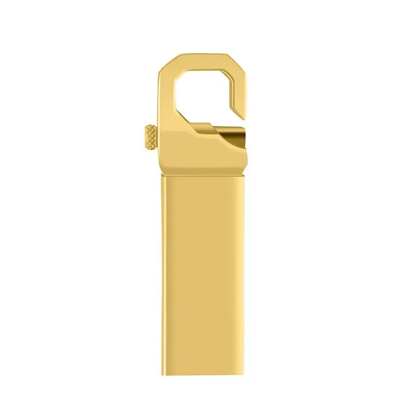 Usb флеш-накопитель 4 GB/8 GB/16 GB/32 GB/64 GB 128GB Водонепроницаемый металлический брелок для ключей карта pendrive Memory Stick usb-диск - Цвет: Gold