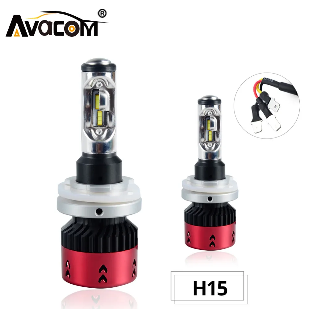 Avacom H15 Светодиодный Мини топ автомобильная лампа 16000Lm 12V ZES 6500K Hi low Light холодный