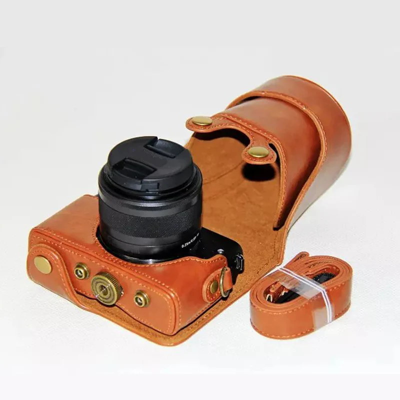 Новый чехол-сумка из искусственной кожи для камеры Canon EOS M10 M100 M200 с 15-45 мм DSLR