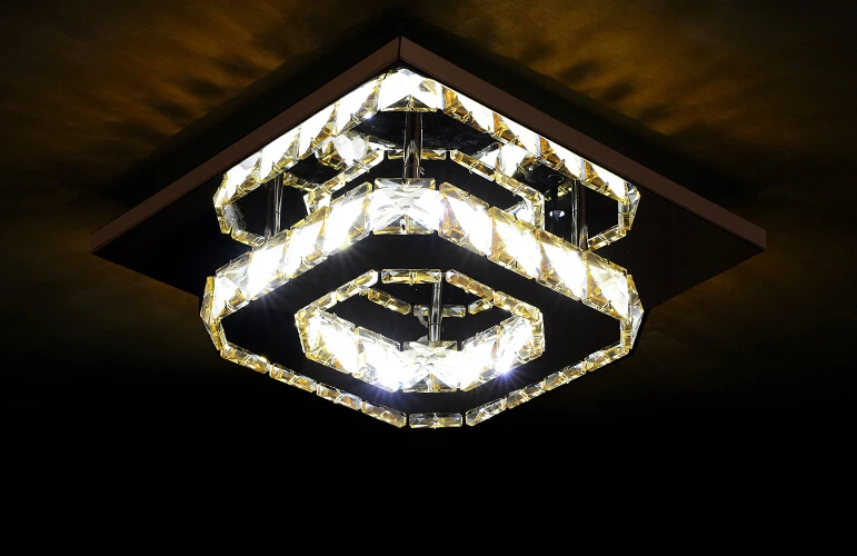 Светодиодная с одним плафоном Хрустальные потолочные светильники квадратный