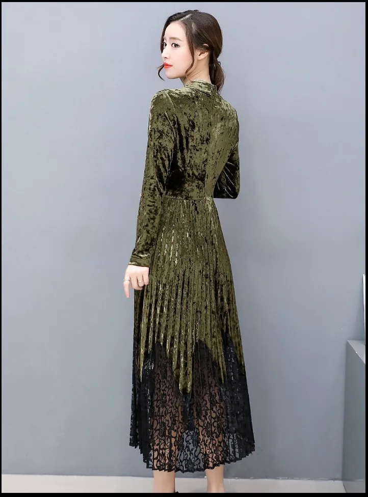 2018 новый дизайн повседневные вельветовые Длинные платья для девочек женское