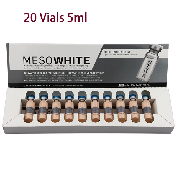 20 Vials 5ml Коже сияние крем Сыворотки Mesowhite свечение обработки Mesowhite мезо BB для раздраженной кожей Цвет микронединг макияж - Цвет: 20 Vials 5ml