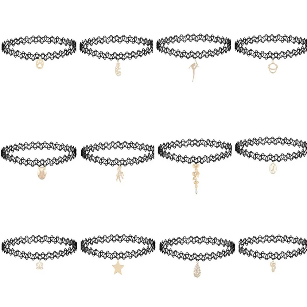 Кулон в виде единорога черного цвета цветка звезды собаки кошки минималистичные