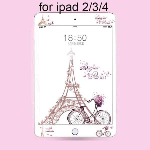Tour for iPad 2017 Цветное полное покрытие из закаленного стекла для ipad 2/3/4 9 H, Защитная пленка для экрана Apple ipad 9,7 дюйма - Цвет: Tour for iPad 2017