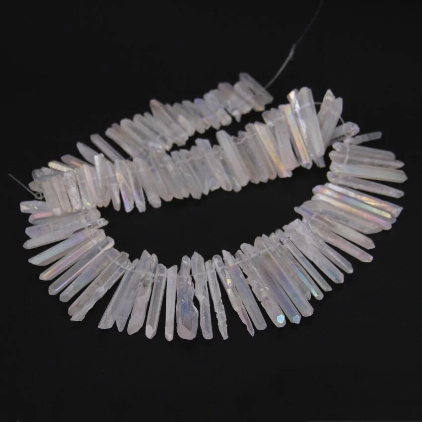 Приблизительно 88 шт тонкая белая AB титановая кварцевая палочка с точечными