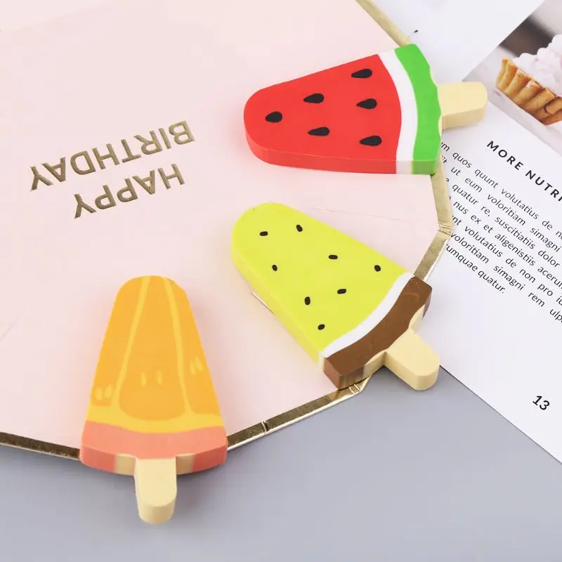 Забавный милый карандаш-ластик для мороженого, резиновая Новинка, игрушка для школьников, детей,, Прямая поставка