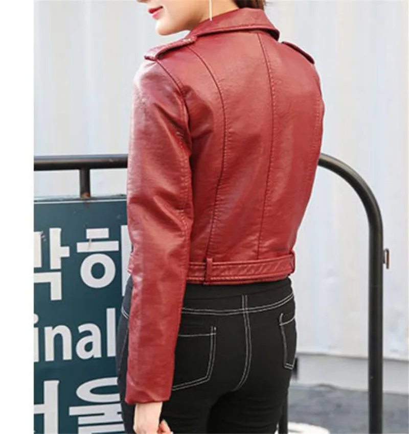 Spring and Autumn Pu Leather Jacket Coats Korean Edition Fashion Leisure Fitness Punk Blower Jackets Coat Handsome Personali | Женская