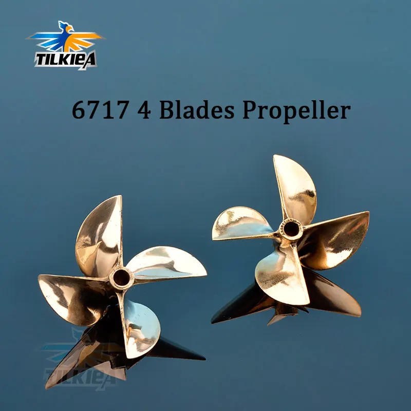 RC винт лодки Prop 6717 диаметр 67 мм 4 лопасти медный пропеллер для RC бензиновая лодка шаг 1," вправо/влево положительный/Обратный