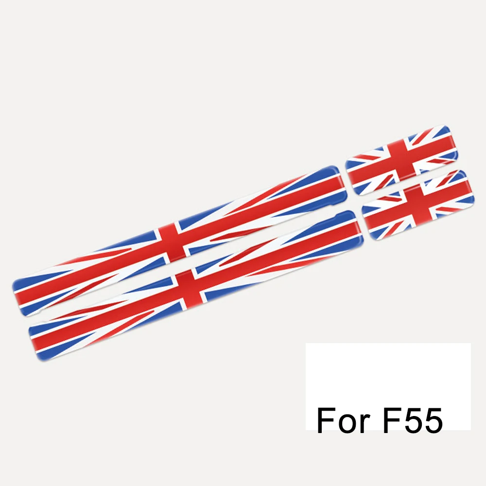 For F55 Red jack 1 компл. Автомобильный порог Добро пожаловать пластины педали наклейки подножка наклейки для MINI Cooper F54 Clubman F55 F56 F57 F60 земляк стиль - Название цвета: For F55 Red jack