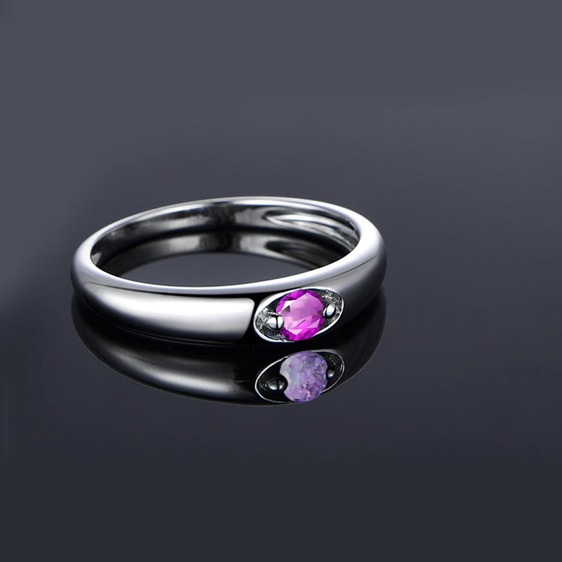 AINUOSHI кольцо с натуральным аметистом 0.25ct круглой огранки 925 пробы Серебряное кольцо пасьянс Трендовое обручальное свадебное ювелирное женское кольцо