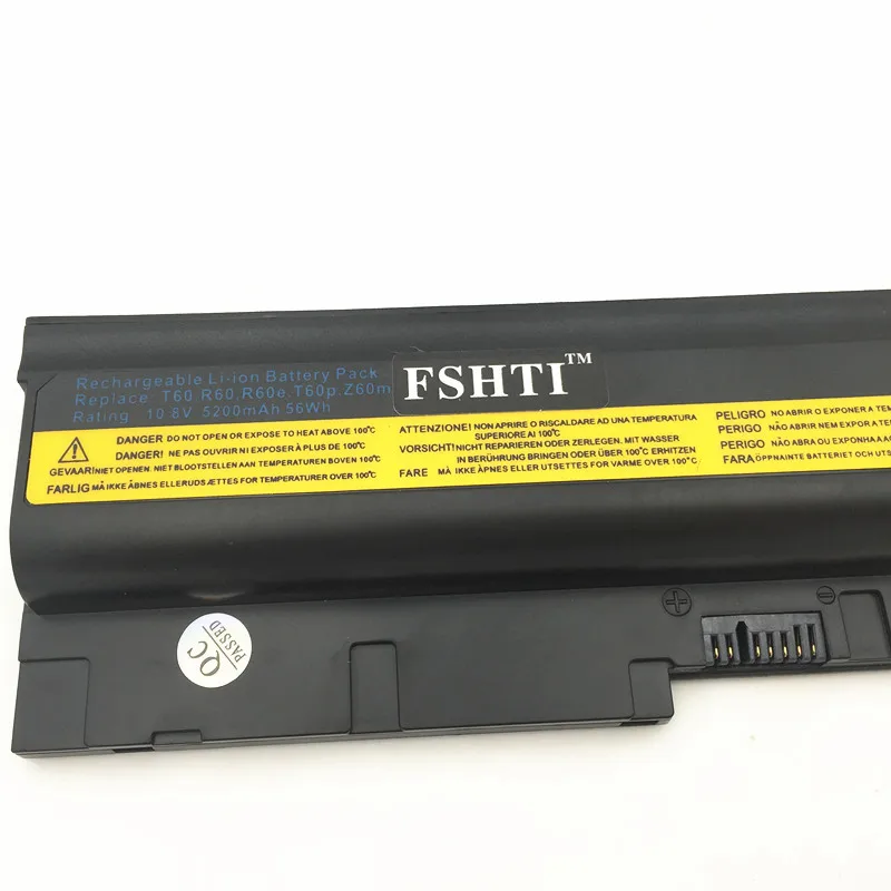 Черный аккумулятор 4400 мАч для IBM Lenovo ThinkPad R60 R60e R61 R61e R61i T60 T60p T61 T61p R500 T500 W500 SL400 SL500