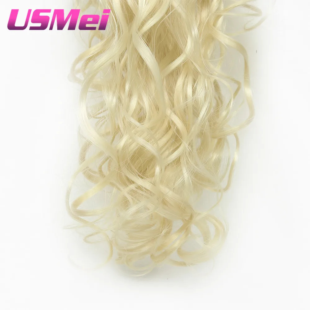 USMEI 32 ''Синтетический хвост волнистые 613# коготь клип в хвостик наращивание волос термостойкие искусственные волосы 5 цветов