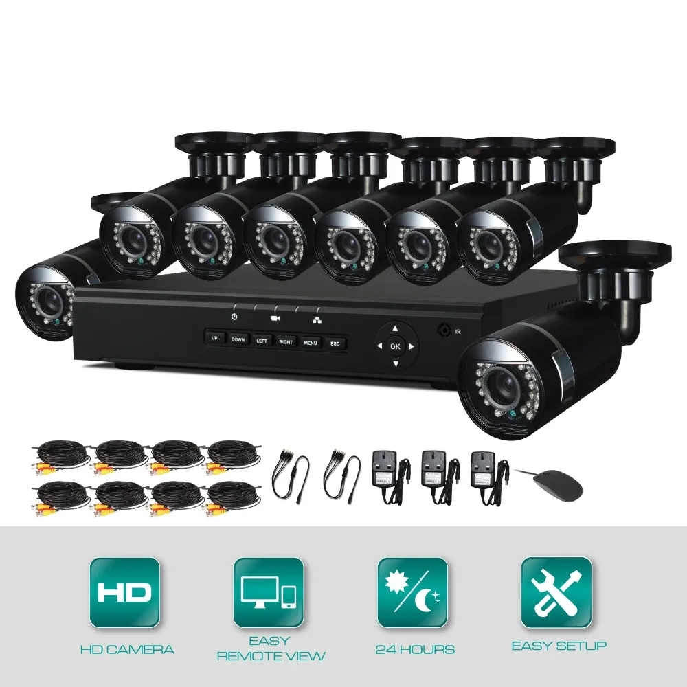 2016 новый 8-КАНАЛЬНЫЙ ВИДЕОНАБЛЮДЕНИЯ Система 720 P HDMI AHD DVR 8 ШТ. 1.0 МП ИК-Камеры